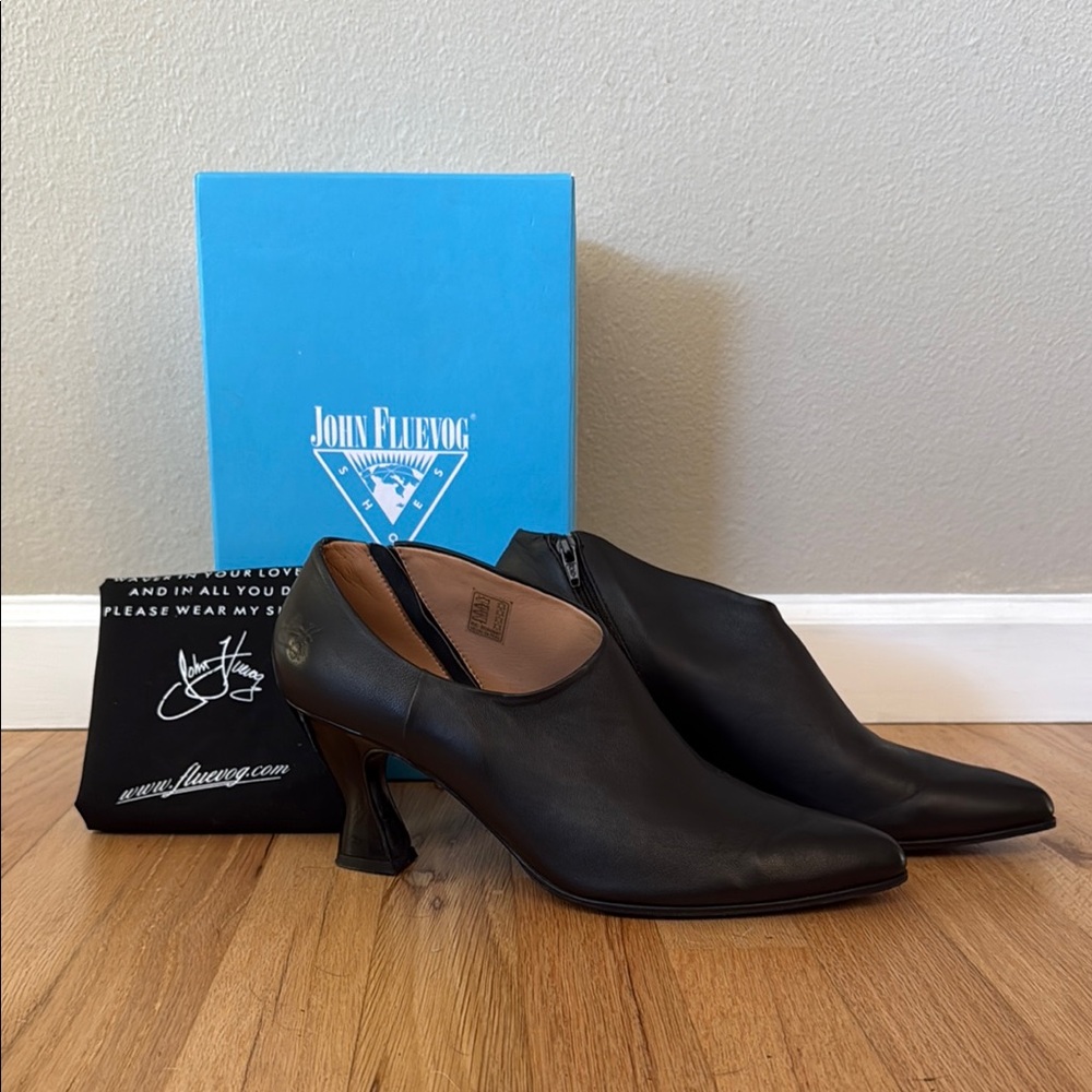 John Fluevog Edie Black Heels